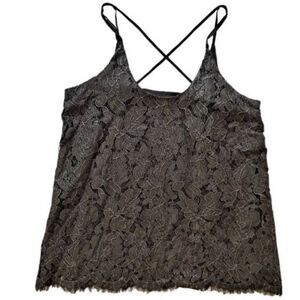 CHASER Lace Criss Cross Back Top Magnet Medium